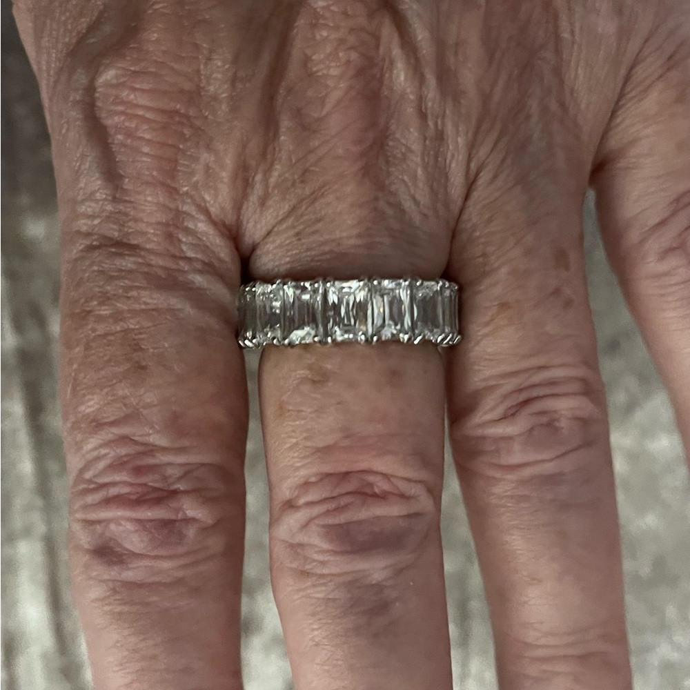 Signed Swarovski Silver Vittore Rectangular Cut Ring |  7 | New - Picture 11 of 16